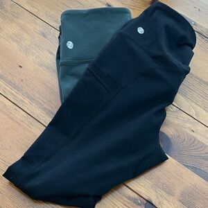 Zella Black and Green Active Leggings